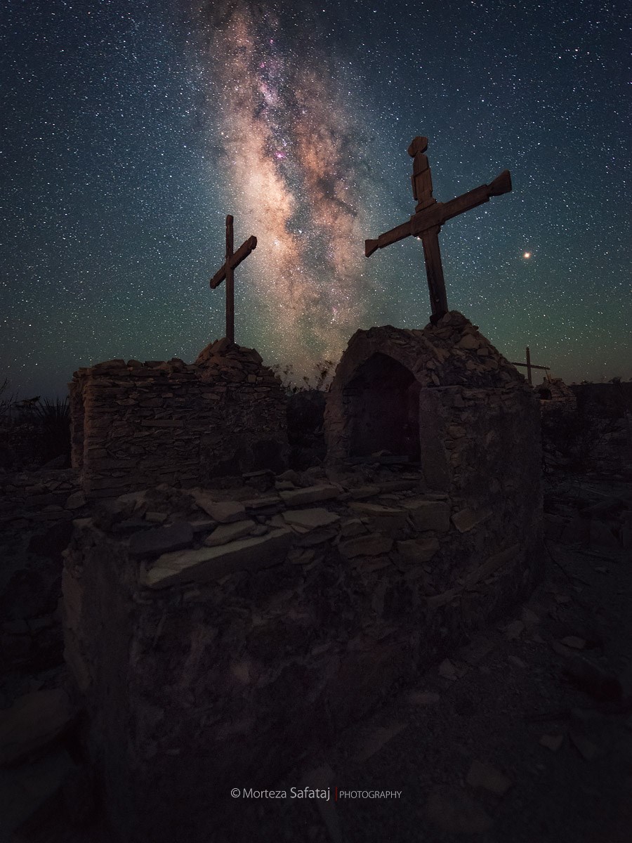 This night shot of Terlingua Cemetery was captured by Morteza Safataj.
